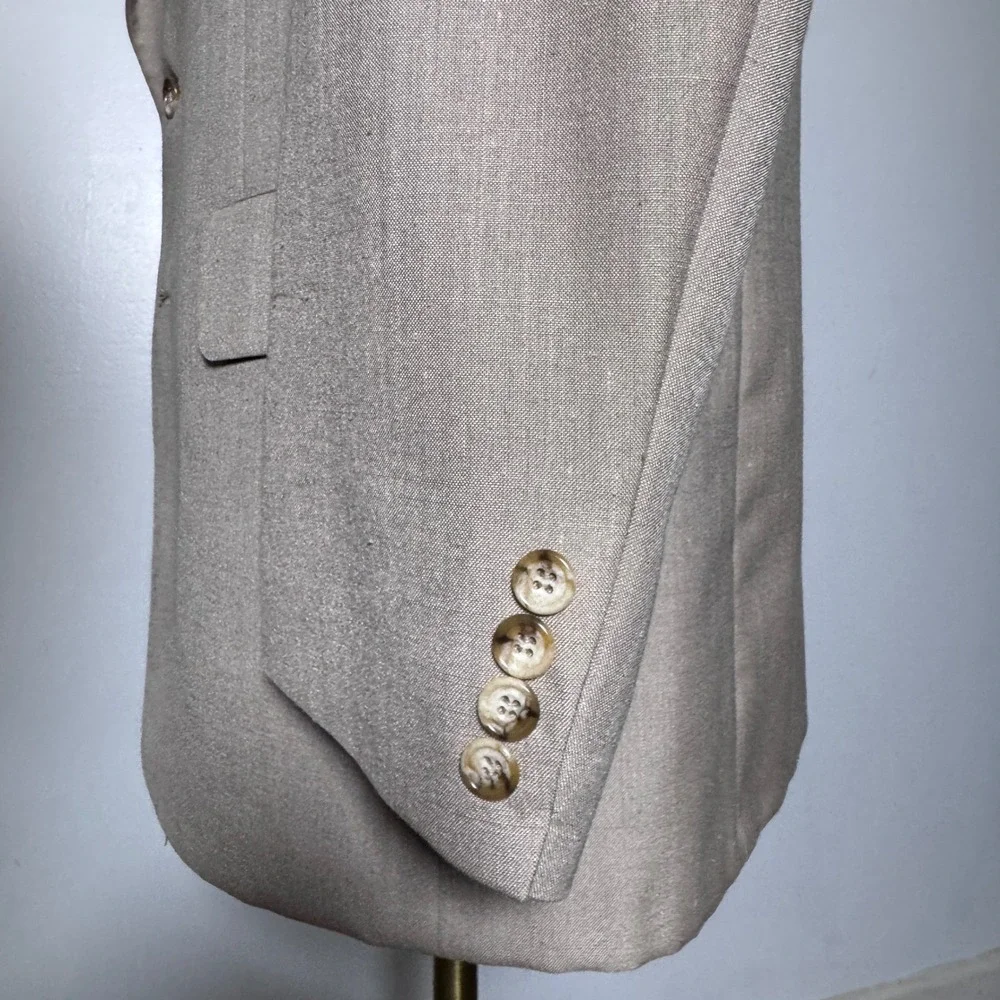 Kuppenheimer Suit Mens 40R 35x27 Tan Solid Vintage 2 Button Wool‎ Blend USA